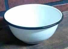 Black Rim Enamelware Cereal Bowl 