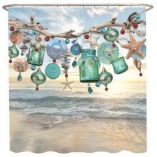 Coastal Christmas Shower Curtain 