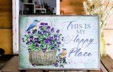 Happy Place Wood Sign 