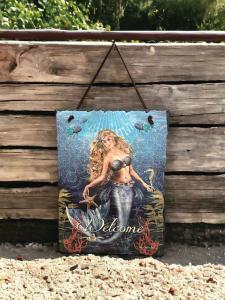 Blonde Mermaid Slate Hanger 