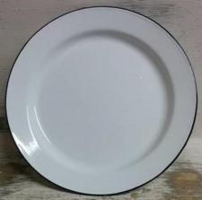 Black Rim Enamelware Dinner Plate 