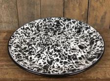 Black Splatter Enamelware Dinner Plate 