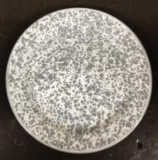 Gray Splatter Enamelware Dinner Plate 