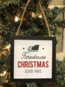 Farmhouse Christmas Sleigh Rides Ornament 