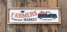 Farmers Market Truck Embossed Sign .