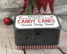 Candy Canes Metal Box Small 