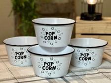 Popcorn Enamel Bowl Small (Set of 4)