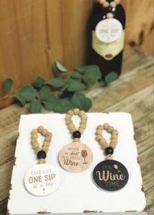 Wine Bottle Bead Ornaments (3 Assorted)