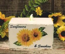 Sunflower Metal Box LED Candle 