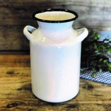 Black Rim Enamelware Milk Can 