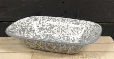 Gray Splatter Enamelware Baking Dish 