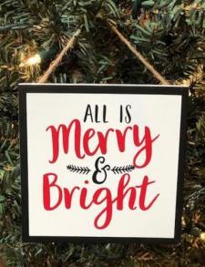 Merry and Bright Ornament .