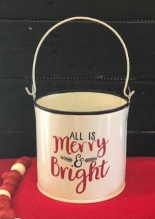 Merry and Bright White Bucket 
