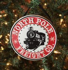 North Pole Freight Company Embossed Ornament 