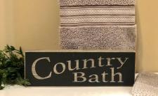 Country Bath Block Sign .