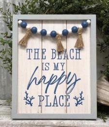 The Beach Is My Happy Place Bead Sign  