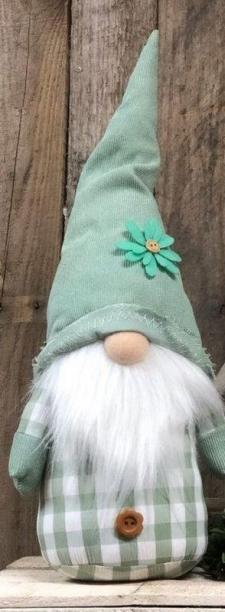 Green Plaid Spring Gnome 