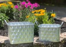Diamond Pattern Container with Handles (Set of 2)