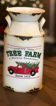 Country Lane Tree Farm Milk Can Sm 