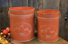 Orange Pumpkin Buckets (set of 2)