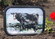 Cow Metal Tray 