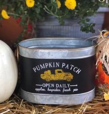 Pumpkin Patch Gold Truck Oval Container  