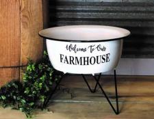 Welcome To Our Farmhouse Bowl on Stand 