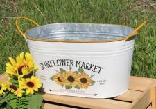 Orange Rim Sunflower Oval Bucket 