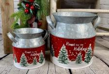 Home For The Holidays Milk Cans (set of 2)