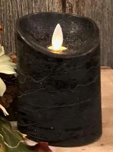 Black LED Pillar Candle w/Timer 