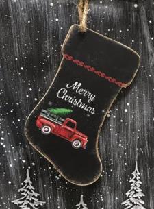 Merry Christmas Truck Boot Ornament 