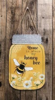 Honey Bee Mason Jar Wall hanger 