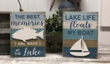 Best Memories/Lake Life Block Signs (Set of 2)