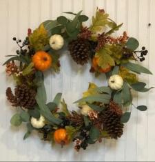 Multi Color Pumpkin Wreath 