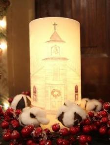 I Heard the Bells on Christmas Day LED Pillar Candle with Ti