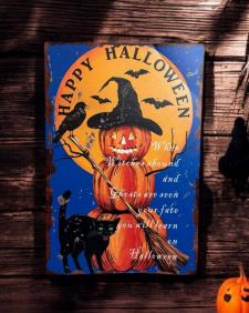 Halloween Fate Tin Sign 