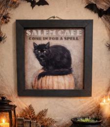 Salem Café Black Cat Framed Art