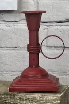 Red Distressed Ring Handle Taper Holder - Small 