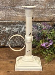 Cream Distressed Taper Candle Holder