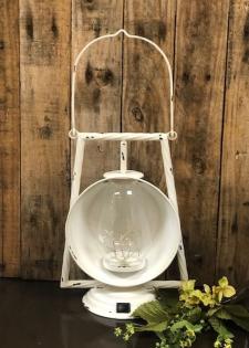 Cream Distressed LED Antique Lantern 