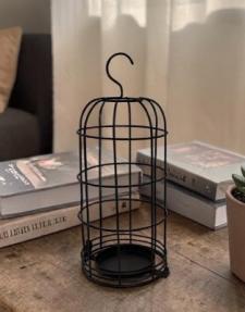 Black Hanging Candle Cage 
