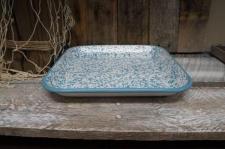 Teal Splatter Enamelware Tray 