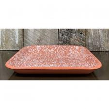 Coral Splatter Enamelware Tray 