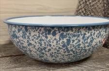 Teal Splatter Enamelware Bowl 