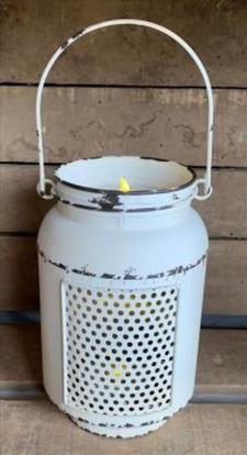 Cream Dist LED Mason Jar Light-L 