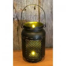 Black Dist LED Mason Jar Light-L 