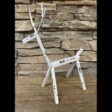White Distressed Metal Deer Large 