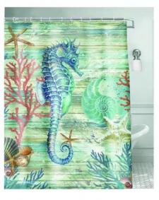Seahorse and Coral Shower Curtain 