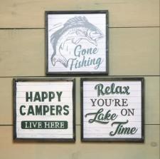 Campers, Fishing, Lake Signs (3 Asst.)