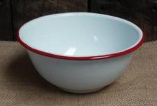 Red Rim Enamelware Cereal Bowl 